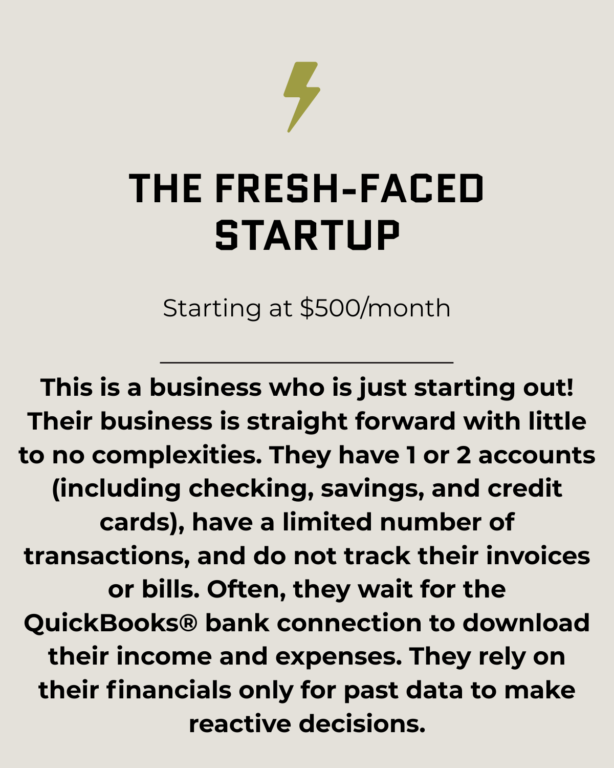 The Fresh-Faced Start-Up graphic representing a new business in the early stages of growth and development